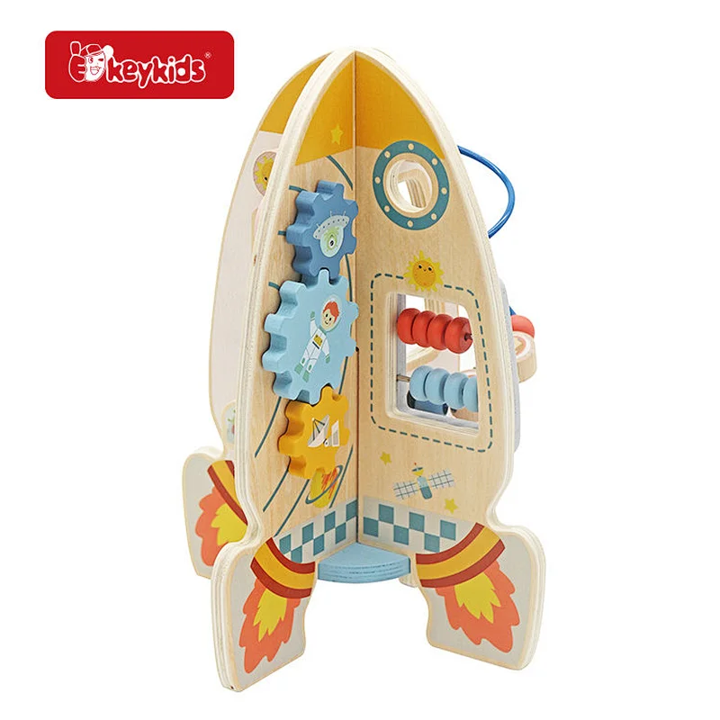Factory Wholesale Space Wooden Activity Cube Toys for Kids Toddlers W12D586
